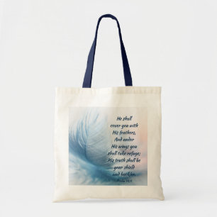 Tote Bag Psaume Inspirationnel 91:4 Sous Ses Ailes