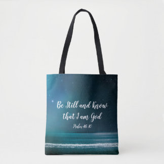 Tote Bag Psaume sois toujours et sache que je suis Dieu