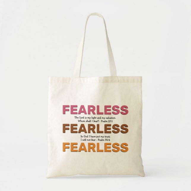 Tote Bag Psaumes sans peur Inspirationnel JE NE CRAINS PAS (Devant)