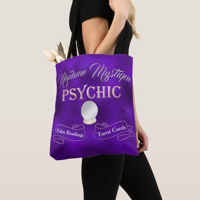 Tote Bag Psychique Crystal Ball Gold et violet (De près)