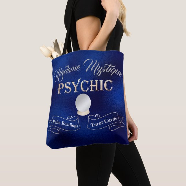 Tote Bag Psychique Crystal Ball Or et Bleu (De près)