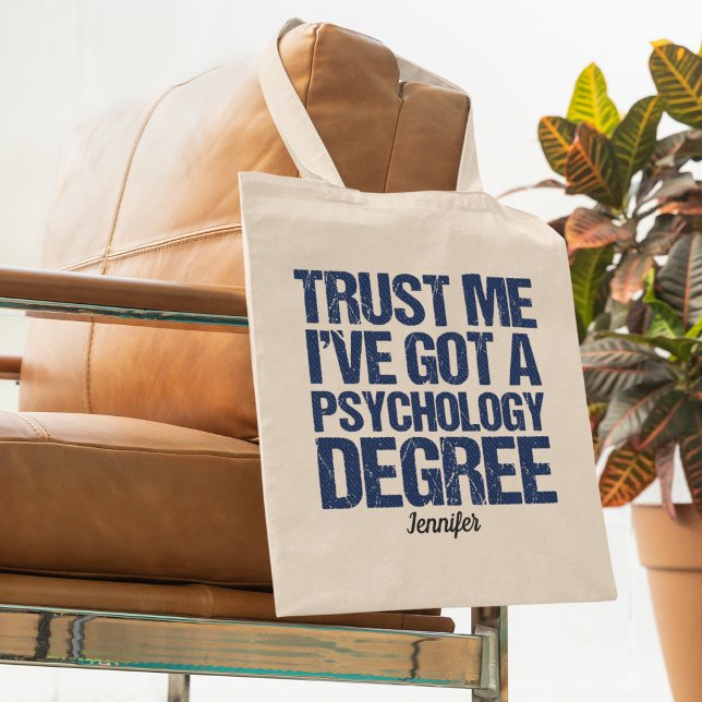 Tote Bag Psychologie amusante Diplôme Psychologue Personnal (Créateur téléchargé)
