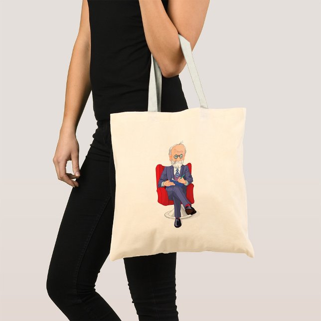 Tote Bag Psychologue en costume avec Bloc-notes assis (Créateur téléchargé)
