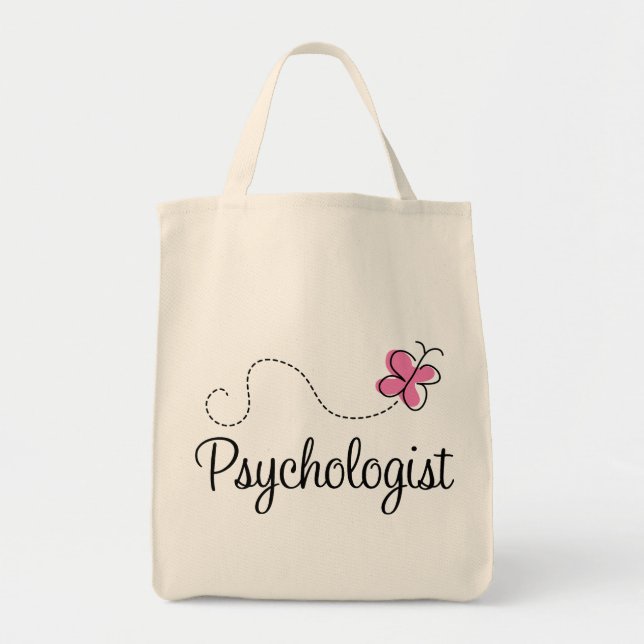 Tote Bag Psychologue rose mignon de papillon (Devant)