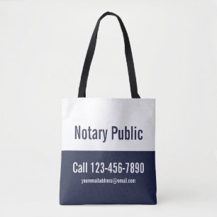 Tote Bag Publicité Notaire Midnight Blue et White Promotion
