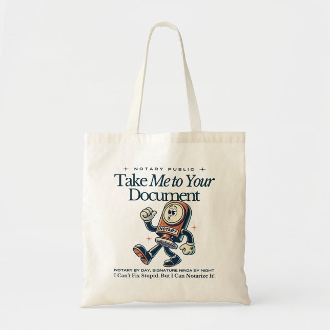 Tote Bag Publique de notaire amusant - Emmenez-moi à votre  (Devant)