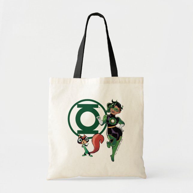 Tote Bag Puce et Lanterne verte (Devant)