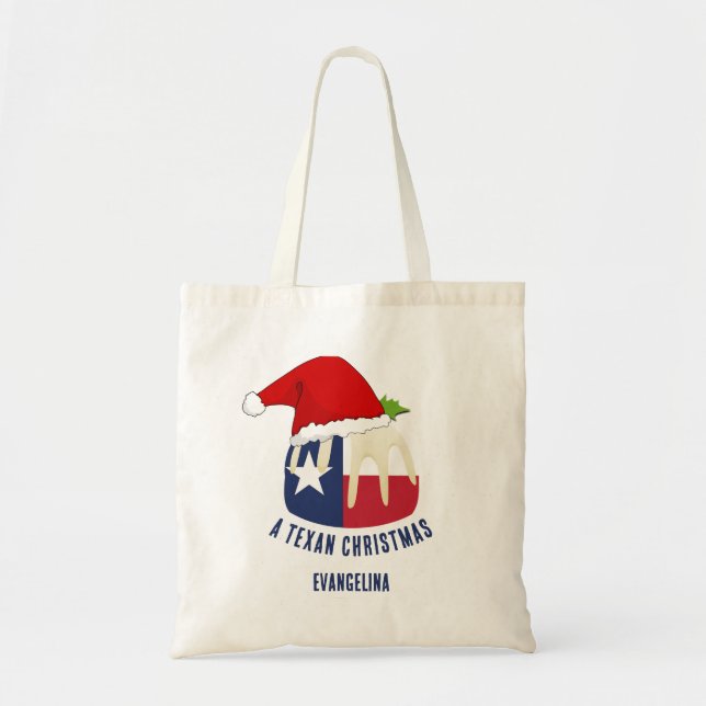Tote Bag Pudding de Noël TEXAN personnalisé (Devant)