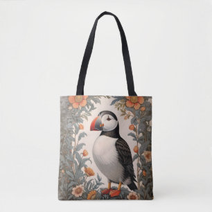 Tote Bag Puffin Atlantique William Morris Inspiré Floral