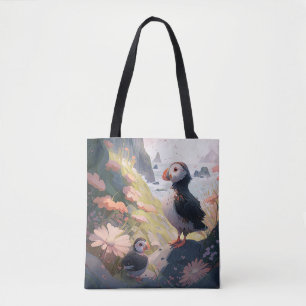 Tote Bag Puffin Bird Portrait Animal Peinture Faune Gratuit