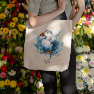 Tote Bag Puffin Splash, personnalisé