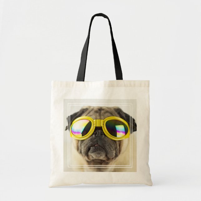 Tote Bag Pug with Goggles (Devant)