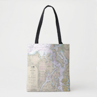 Tote Bag Puget Sound Graphique nautique 18440