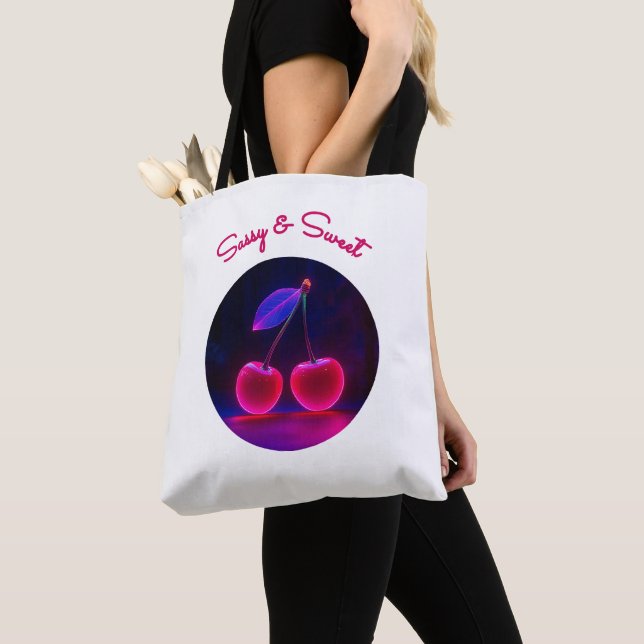 Tote Bag Puissance cerise - Fierce & Fun (De près)