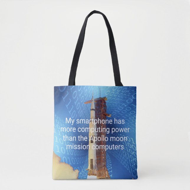 Tote Bag Puissance de calcul d'Apollo 11 (Devant)