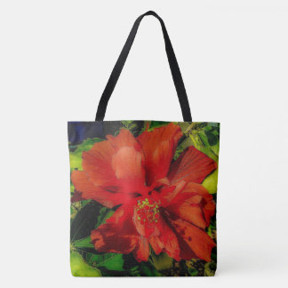Tote Bag Puissance des fleurs rouges