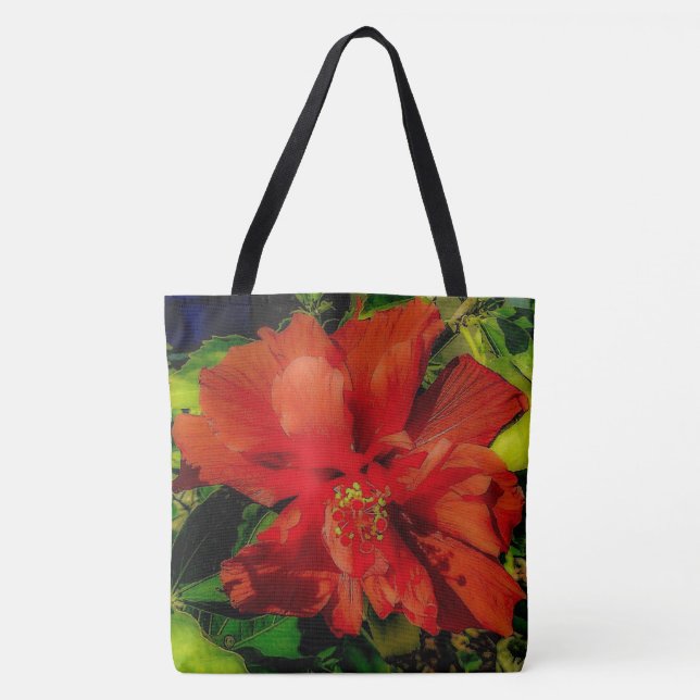 Tote Bag Puissance des fleurs rouges (Devant)