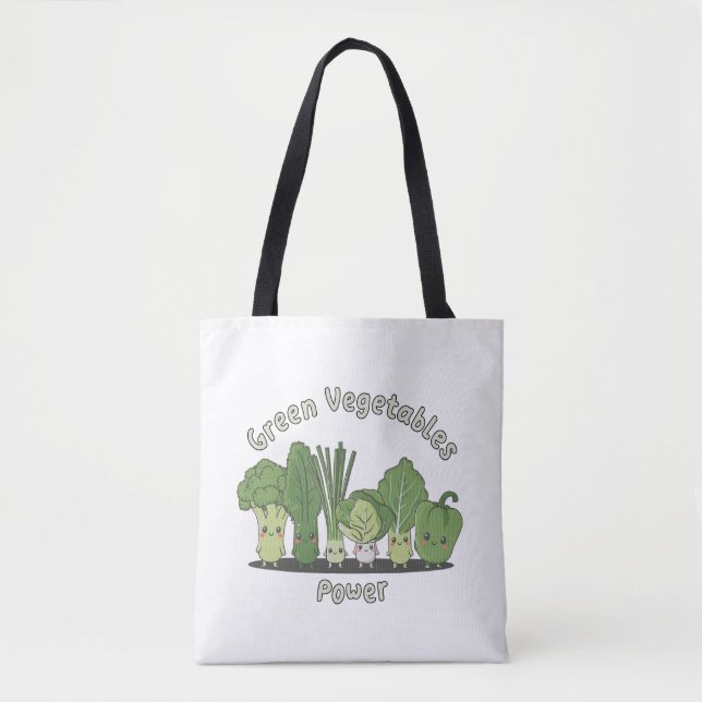 Tote Bag Puissance des légumes verts (Devant)