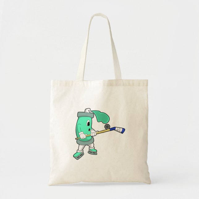 Tote Bag Pulvérisateur de glace au hockey sur glace avec bâ (Devant)