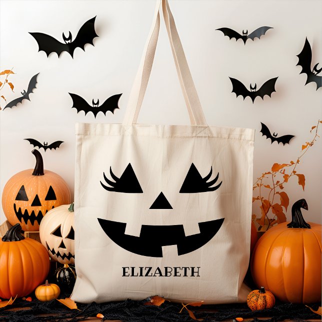 Tote Bag Pumpkin Smile, Halloween Gift (Créateur téléchargé)