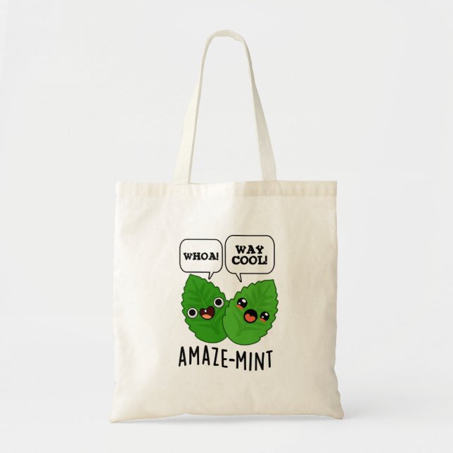 Tote Bag Pun Feuille à menthe amusante (Devant)