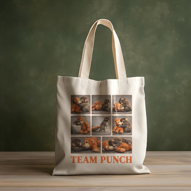 Tote Bag Punch Bébé Singe (front & back (same images))