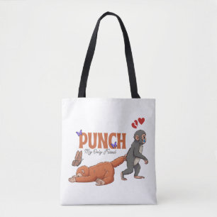 Tote Bag Punch‑kun & Plush Monkey – Kawaii pour les enfants