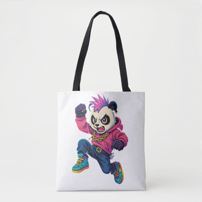 Tote Bag Punk Panda Power (Devant)