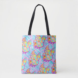 Tote Bag Punk Puppy Scribble Girl