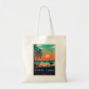 Tote Bag Punta Cana DR Retro Sunset Souvenirs 1960