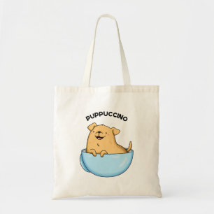 Tote Bag Pup-puccino Funny Cappuccino Pun