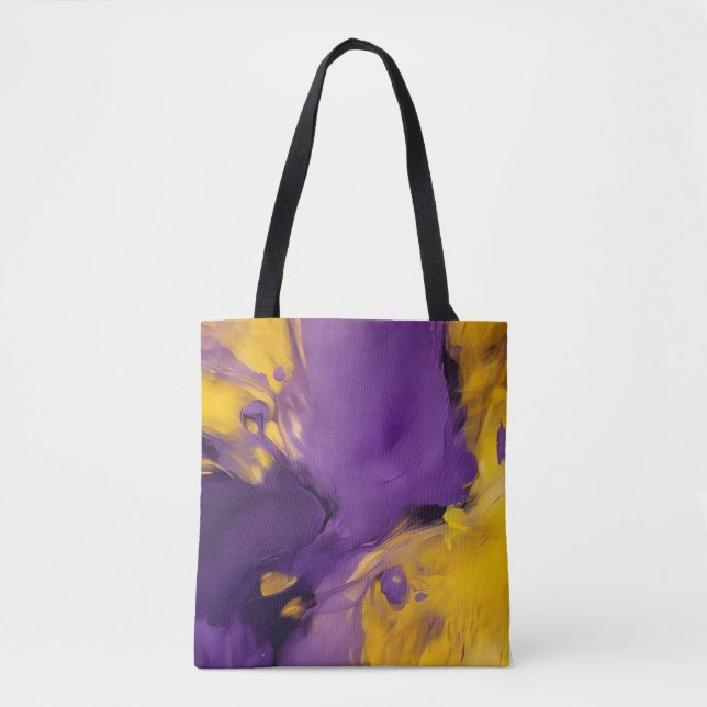 Tote Bag Purple and Gold Abstract (Devant)