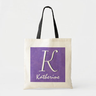 Tote Bag Purple avec monogramme et nom personnalisés