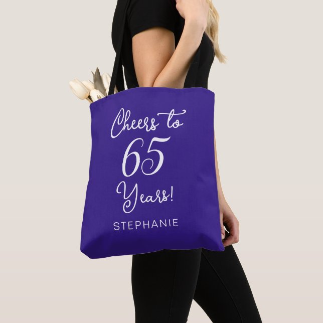 Tote Bag Purple Cheers à 65 Ans 65e Anniversaire (De près)