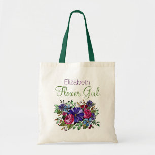 Tote Bag Purple Daisy Rose Rose Flower Name Flower Girl