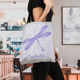 Tote Bag Purple dragonfly Personnalisé Fourre-tout