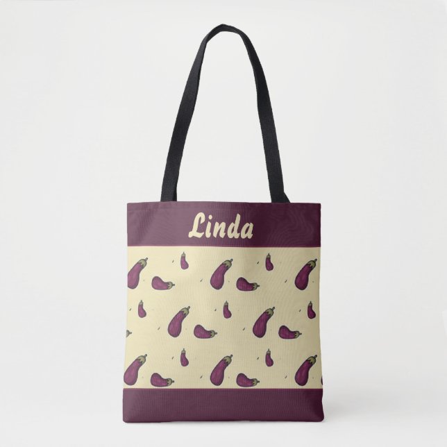 Tote Bag Purple eggplants (Devant)