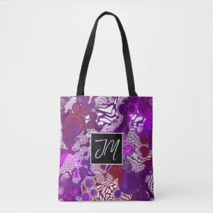 Tote Bag Purple et Bourgogne pour peinture style fluid Art