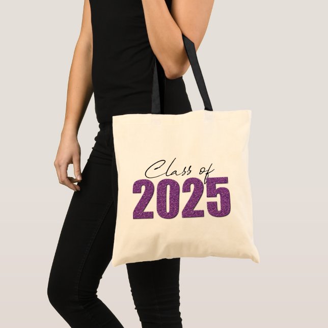 Tote Bag Purple Glitter Classe de 2025 (Devant (produit))