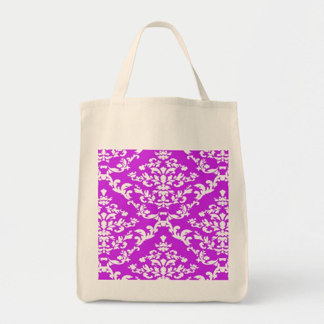 Tote Bag Purple Gras Damask @ Emporiomoffa (Devant)