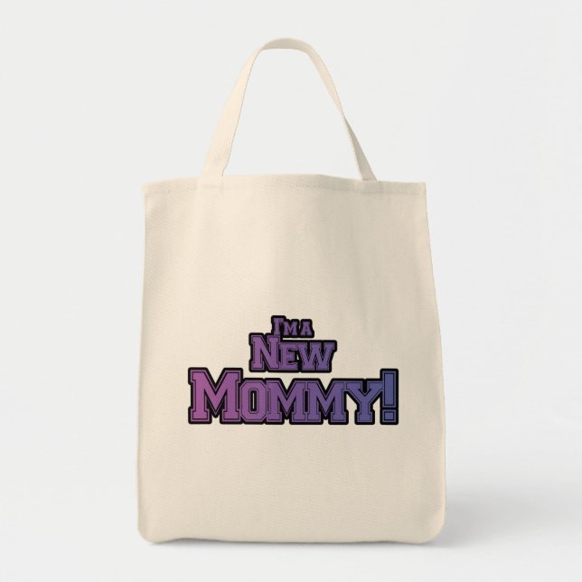 Tote Bag Purple Je suis une nouvelle maman Tshirts et cadea (Devant)
