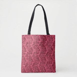 Tote Bag Purple rouge, tricot cerise texture de pull