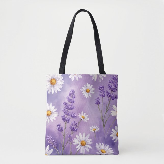 Tote Bag Purple Serenity Floral Fourre-tout (Devant)