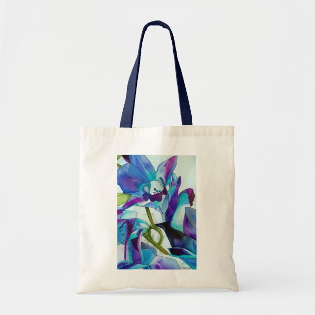 Tote Bag Purple Singapour orchidée aquarelle (Devant)