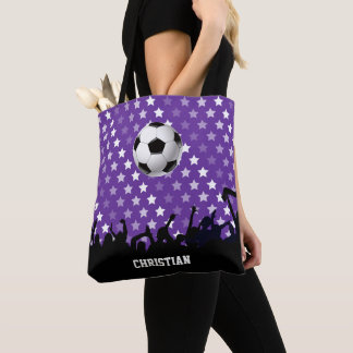 Tote Bag Purple Stars Fans de football et balle