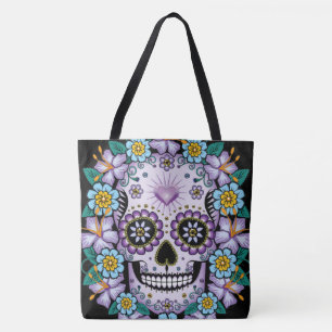 Tote Bag Purple Sugar Skull