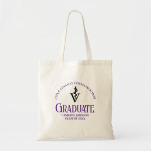 Tote Bag Purple Vétérinaire Graduation sur mesure