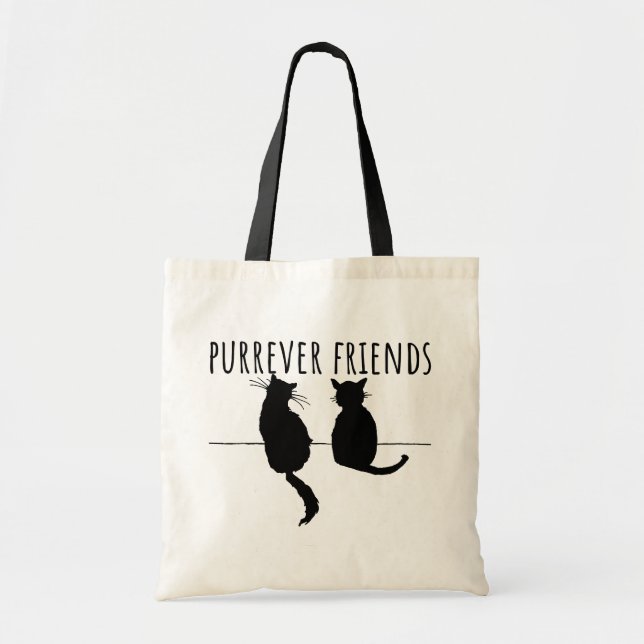 Tote Bag Purrever Friends Cute Cat Best Friends (Devant)