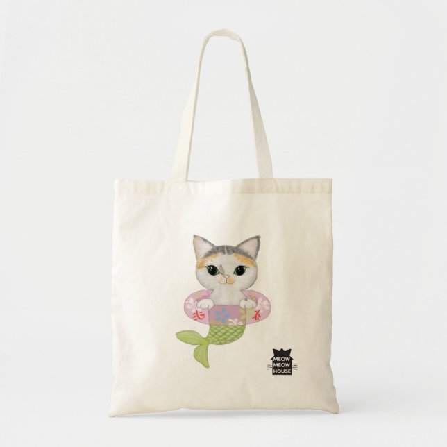Tote Bag Purrmaid apprenant comment nager (Devant)