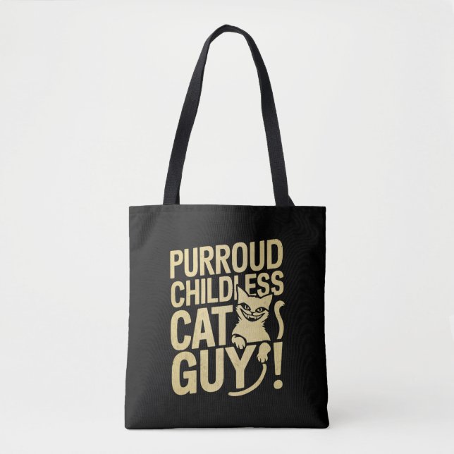 Tote Bag Purroud Childless Cat Guy Voter Pour Le Président (Devant)